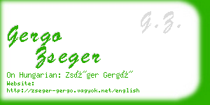gergo zseger business card